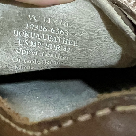 OLUKAI HONUA Leather MENS US 9MEUR 42 Brown Comfort Oxford Boat Shoes Casual - Picture 2 of 10